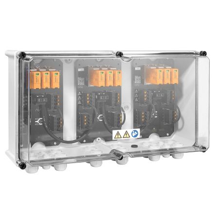 Weidmüller PVN Series Grey, Transparent Polycarbonate, Polyester Glass Fibre Reinforced Junction Box, IP65, 6 [2683130000]; 285-5221