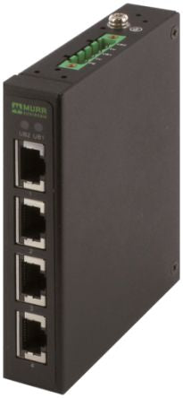 Murrelektronik Limited 58 Series DIN Rail Mount Network Hub, 4 RJ45 Ports, 100Mbit/s Transmission, 9 → 48V dc [58151]; 285-5843