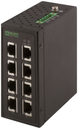 Murrelektronik Limited 58 Series DIN Rail Mount Network Hub, 8 RJ45 Ports, 100Mbit/s Transmission, 9 → 48V dc [58152]; 285-5844