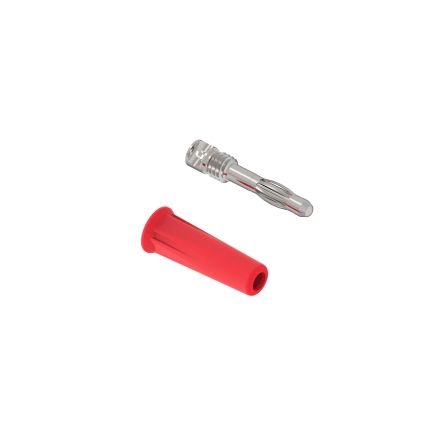 Electro PJP Red Male Banana Plug, 4 mm Connector, Screw Termination, 36A, 30/60V ac/dc, Nickel Plating [1010-I-R]; 285-5923