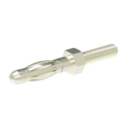 Electro PJP Silver Male Banana Plug, 4 mm Connector, Screw Termination, 32A, 30/60V ac/dc, Nickel Plating [1050-6]; 285-5926