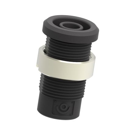 Electro PJP Black Female Banana Socket, 4 mm Connector, M3 Thread Termination, 36A, 1kV, Nickel Plating [3273-I-N]; 285-5966