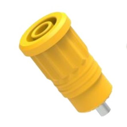 Electro PJP Yellow Female Banana Socket, 4 mm Connector, Press Fit Termination, 25A, 1kV, Nickel Plating [3290-J]; 285-5975