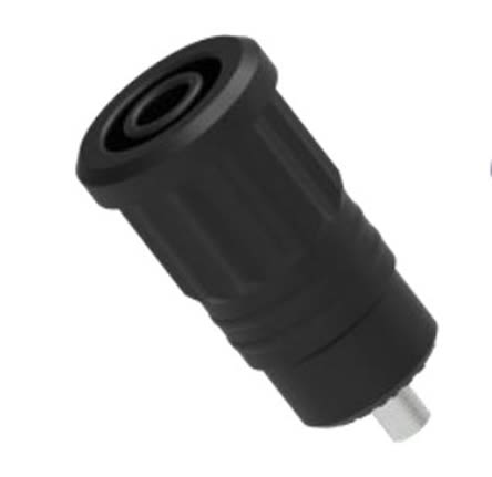 Electro PJP Black Female Banana Socket, 4 mm Connector, Press Fit Termination, 25A, 1kV, Nickel Plating [3290-N]; 285-5976