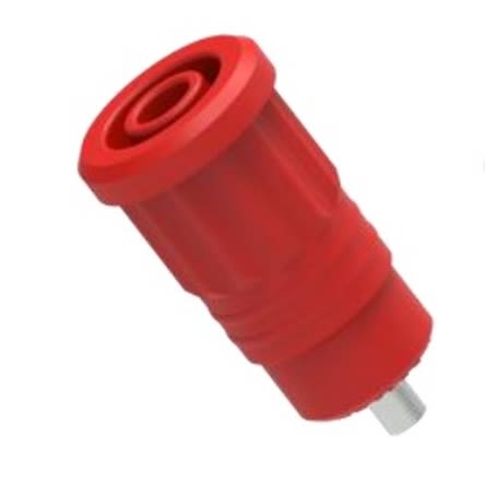 Electro PJP Red Female Banana Socket, 4 mm Connector, Press Fit Termination, 25A, 1kV, Nickel Plating [3290-R]; 285-5977