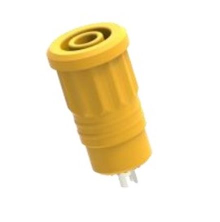 Electro PJP Yellow Female Banana Socket, 4 mm Connector, Press Fit Termination, 25A, 1kV, Nickel Plating [3295-J]; 285-5982