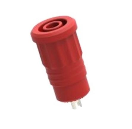 Electro PJP Red Female Banana Socket, 4 mm Connector, Press Fit Termination, 25A, 1kV, Nickel Plating [3295-R]; 285-5984