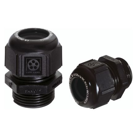 Lapp 5411 Series Black Polyamide Cable Gland, M20 Thread, IP66, IP68 [54115220]; 285-6144