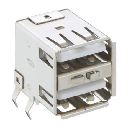 Lumberg Right Angle, PCB Mount, Socket Type A 2.0 USB Connector [2410 13]; 285-6743