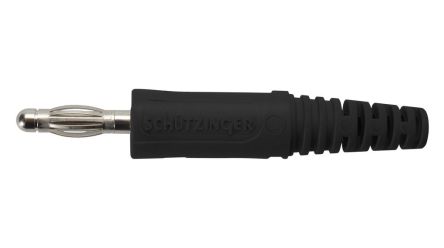 Schutzinger Black Plug Banana Connector, 4 mm Connector, Screw Termination, 32A, 33 And 70V ac/dc, Nickel Plating [DI FK 9 S NI / SW]; 285-7341
