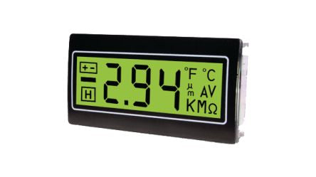 TDE Instruments DPM961 LCD Digital Panel Multi-Function Meter for Current, Voltage, 22mm x 45mm [DPM961-TG]; 285-7356