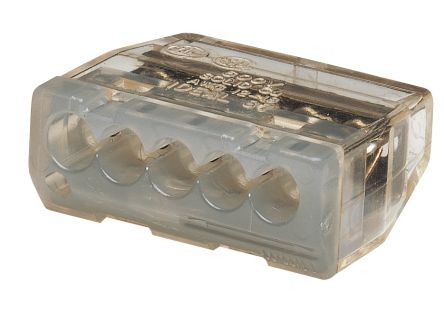 Ideal Industries Push in connectors Series Connector, 5-Way, 32A, 4mm² Wire, Push-In Termination [30-087]; 285-7536