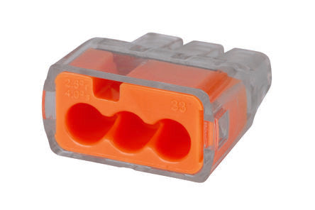 Ideal Industries 30-10 Series Connector, 3-Way, 32A, 12 AWG Wire, Push In Termination [30-1033]; 285-7540
