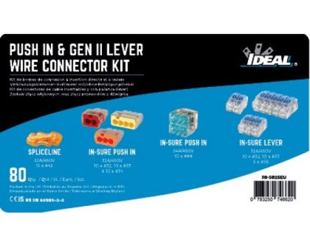 Ideal Industries Connector kits Series Connector, 2,3,4,5,6-Way, 32A, 4mm² Wire, Lever, Push-In Termination [30-5025EU]; 285-7552