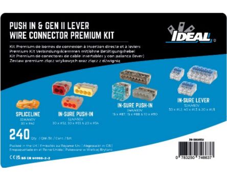 Ideal Industries Connector kits Series Connector, 2,3,4,5,6,8-Way, 32A, 4mm² Wire, Lever, Push-In Termination [30-5026EU]; 285-7553