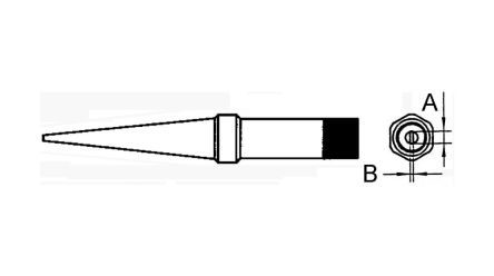 Weller PTO7 (370°C) 0.8 mm Round Soldering Iron Tip for use with TCP (series (old generation) [4PTO7-1]; 285-7600