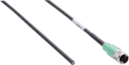 SICK Straight Female 17 way M12 to Unterminated Connector & Cable, 10m [YF2A72-100S01XLECX / 6048319]; 285-9182