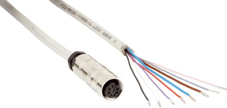 SICK Straight Female 8 way M16 to Unterminated Connector & Cable, 5m [YF2Z18-050XXXXLEBX / 2026742]; 285-9188