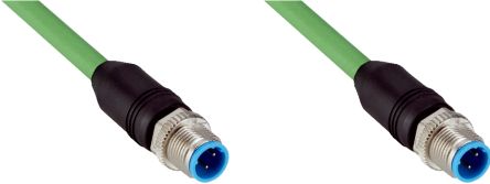 SICK Straight Male 4 way M12 to Straight Male 4 way M12 Connector & Cable, 5m [YM2D24-050PN1M2D24]; 285-9233