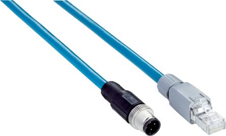 SICK Straight Male 4 way M12 to Straight Male 8 way RJ45 Connector & Cable, 10m [YM2D24-100EB2MRJA4]; 285-9235