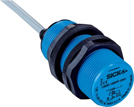 SICK Capacitive Threaded Barrel Proximity Sensor, M30, 2 → 16 mm Detection, 20 → 250 V ac [CM30-16BAP-KW1]; 285-9398
