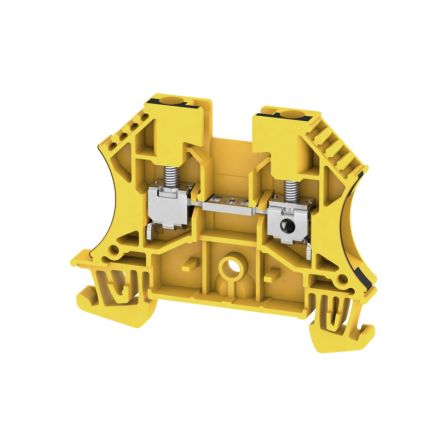 Weidmüller 1020190000 WDU Series Black, Yellow, 4mm², 1-Level, Screw Termination, ATEX, IECEx [1020190000]; 286-0009