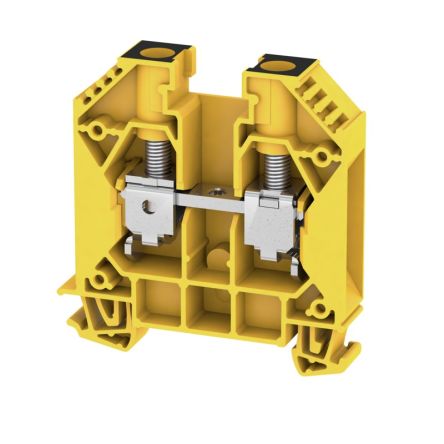 Weidmüller 2000040000 WDU Series Black, Yellow, 6mm², 1-Level, Screw Termination, ATEX, IECEx [2000040000]; 286-0072