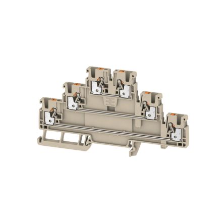 Weidmüller A3T Series Dark Beige, 2.5mm², 3-Level, Push In Termination, ATEX, IECEx [2428510000]; 286-0073