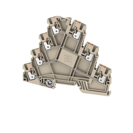 Weidmüller 2434340000 AMC Series Dark Beige, 2.5mm², 3-Level, Push In Termination, ATEX, IECEx [2434340000]; 286-0094