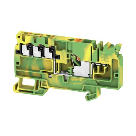 Weidmüller 2464740000 AAP Series Green/Yellow, 6mm², 1-Level, Push In Termination, ATEX, IECEx [2464740000]; 286-0109