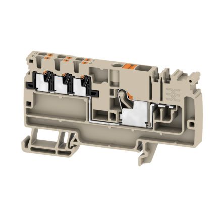 Weidmüller 2503870000 AAP Series Dark Beige, 6mm², 1-Level, Push In Termination, ATEX, IECEx [2503870000]; 286-0139