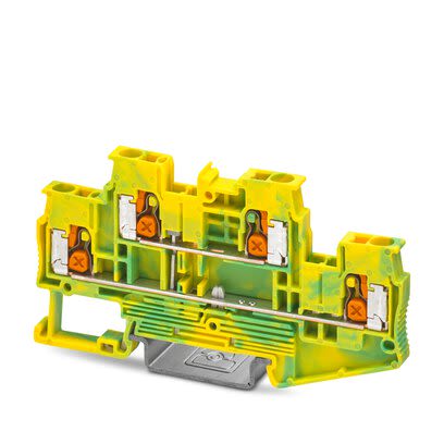 Phoenix Contact 5-PE, XTTB 2 Series Green, Yellow, 2.5mm², 2-Level, Push-X Termination [1453897]; 286-0203