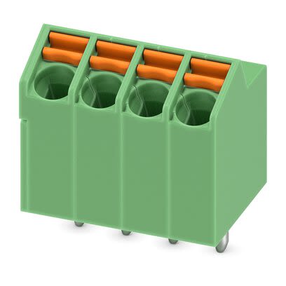 Phoenix Contact 5, SPTA 1/ 4-3 Series PCB Terminal Block, 4-Contact, 3.5mm Pitch, Solder Mount, 1-Row, Push In Spring [1752120]; 286-1053