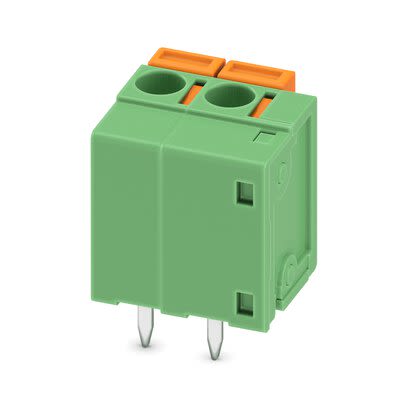 Phoenix Contact 08- 2, FFKDSA1/V1-5 Series PCB Terminal Block, 2-Contact, 5.08mm Pitch, Solder Mount, 1-Row, Push In [1789210]; 286-1072