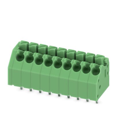 Phoenix Contact 5-F, 5/ 9-3, PTSA 1 Series PCB Terminal Block, 9-Contact, 3.5mm Pitch, Solder Mount, 1-Row, Push In [1985030]; 286-1102