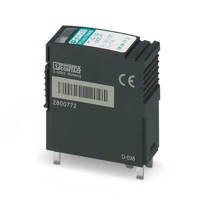 Phoenix Contact, PT-IQ-1X2-24DC-P Surge Protection Plug 24 V dc Maximum Voltage Rating 1A Maximum Surge Current Surge [2800772]; 286-1608