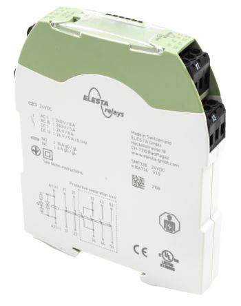Elesta DIN Rail Force Guided Relay, 24V dc Coil Voltage, 6 Pole, 3NO/2NC [SMF328-24VDC (H306736)]; 286-1811