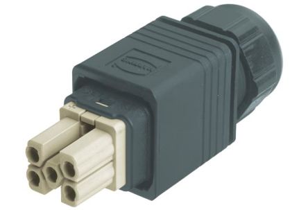 HARTING Connectors, 5 Way, 16A, Female, Han PushPull (V14), 690 V [09352320421]; 286-2764