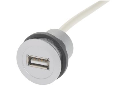 HARTING Straight, Panel Mount, Female to Male Type A 2.0 IP20 USB Adaptor [09454521923]; 286-2767