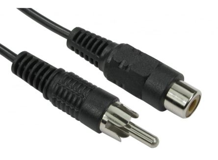 RS PRO Male RCA to Female RCA RCA Cable, Black, 3m [0]; 286-2797