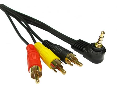 RS PRO Male 3.5mm Stereo Jack to Male RCA x 3 RCA Cable, Black, 2m [0]; 286-2807