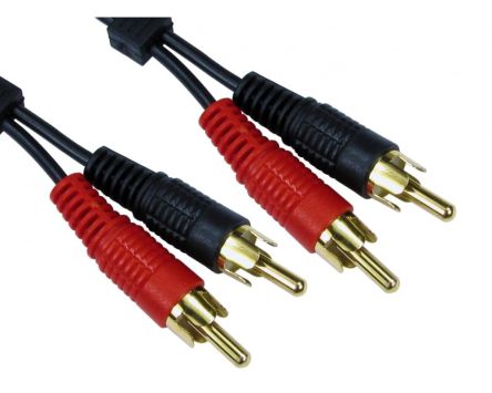 RS PRO Male RCA x 2 to Male RCA x 2 RCA Cable, Black, 10m [0]; 286-2815