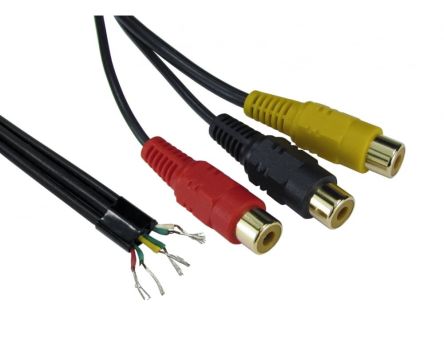 RS PRO Female 3.5mm Stereo Jack to Unterminated RCA Cable, Black, 0.25m [0]; 286-2829