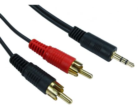 RS PRO Male 3.5mm Stereo Jack to Male RCA x 2 RCA Cable, Black, 1.5m [0]; 286-2832