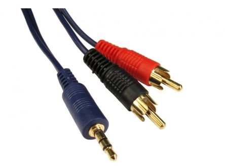 RS PRO Male 3.5mm Stereo Jack to Male RCA x 2 RCA Cable, Black, 10m [0]; 286-2841