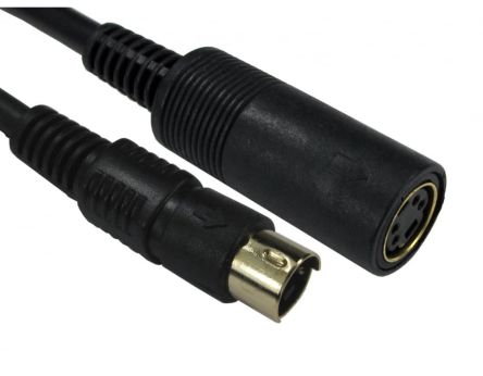 RS PRO Male SVHS to Female SVHS Black DIN Cable 10m [0]; 286-2885