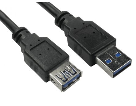 RS PRO USB 3.2, Male USB A to Female USB A, 5Gbps, 3m [0]; 286-2926