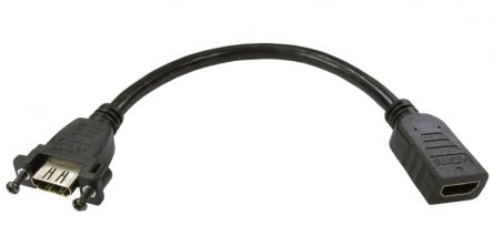 RS PRO HDMI 2.0, 200mm Female HDMI to Female HDMI High Speed 4Kpixels [0]; 286-2960