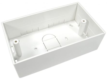 RS PRO White ABS Back Box,  Surface Mount, 2 Gangs, 145 x 86 x 45mm [0]; 286-2972
