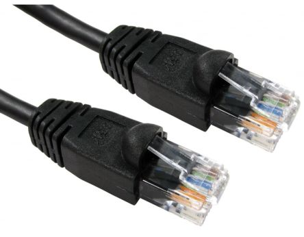 RS PRO, 1m Cat5e, Black RJ45 to Male RJ45 Male, UTP Unshielded, Terminated PVC Sheath [0]; 286-2990